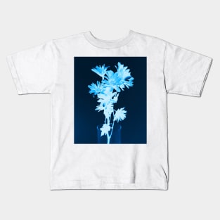 Cyanotype Art Printing Blue Flowers Daisy Photography Kids T-Shirt